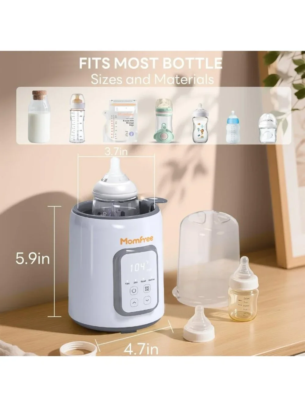 8-in-1 Fast Baby Bottle Warmer | Multifunctional for Breastmilk & Formula, Auto
